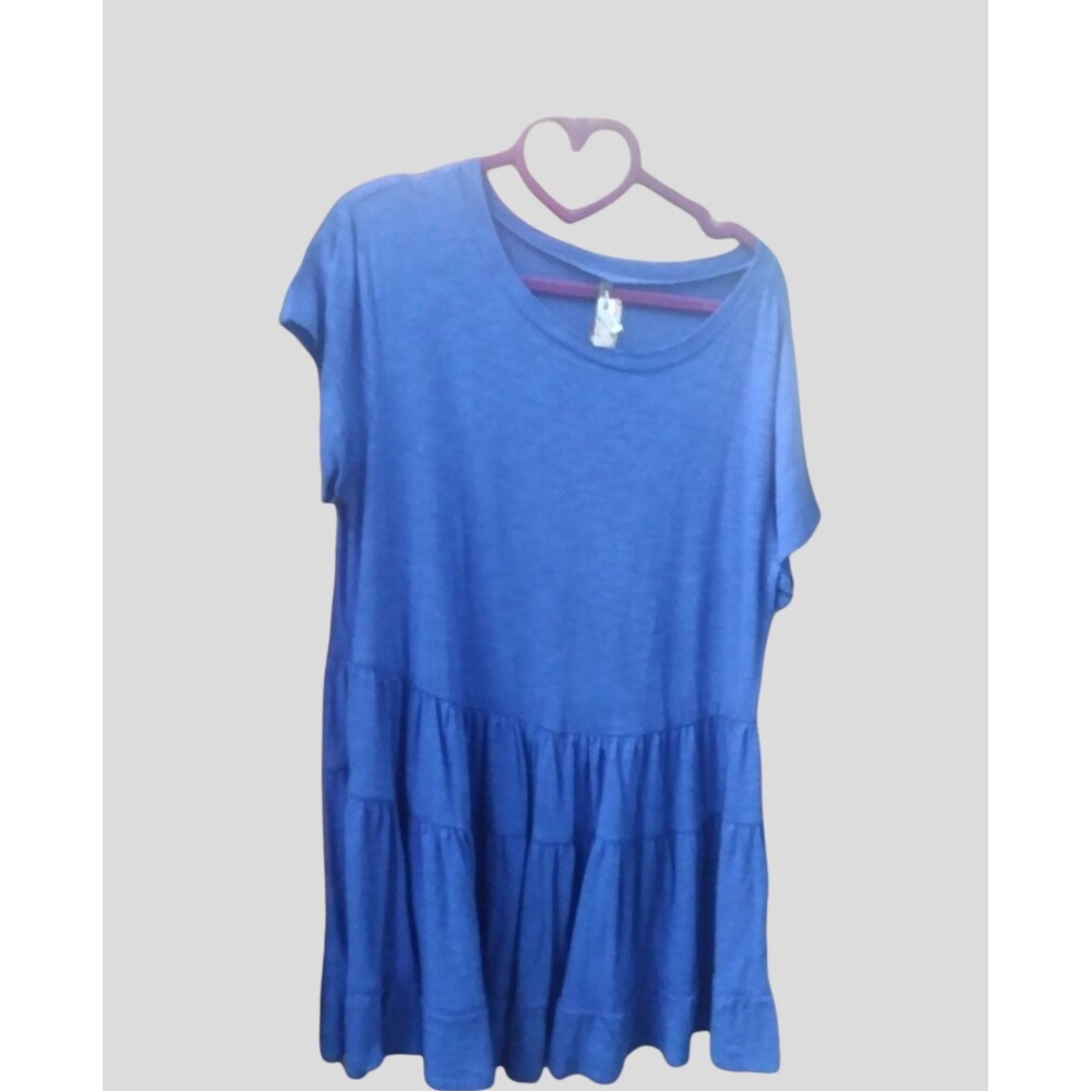 Blue Long Rippled Top
